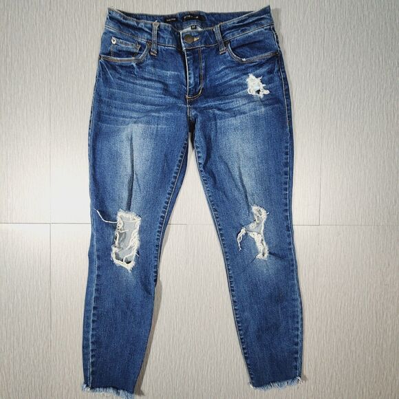 STS Blue Emma Crop Denim Distressed Raw Hem Womens Jeans Size 27 - Picture 1 of 10